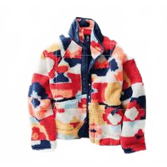 $198 FREE PEOPLE Movement Hit The Slopes Printed Fleece Jacket Sunset .Size XS - Picture 6 of 11